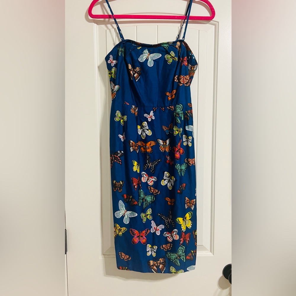 Nathalie Lete Paris Royal Blue Butterfly Babydoll Art To Wear Nature Dress SZ 4